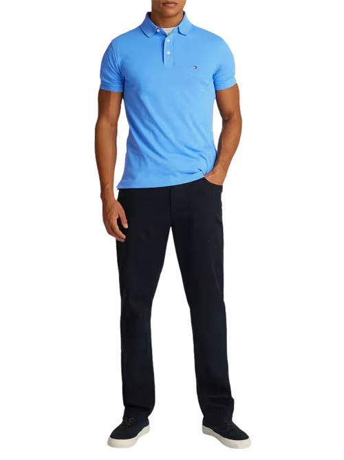 Polo uomo azzurra in cotone Tommy Hilfiger | MW0MW17771C30